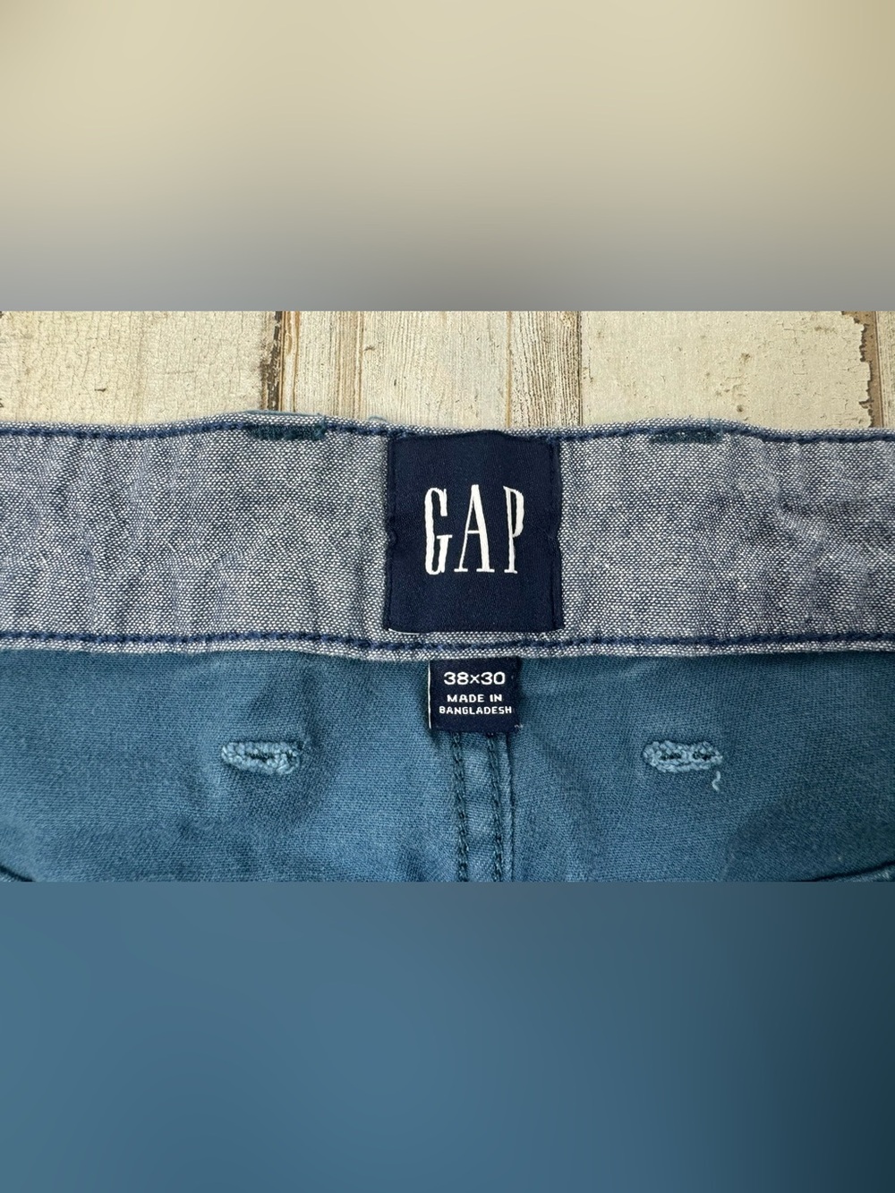 Gap Mens Straight Leg Pants Khaki Blue Size 38x29 Button Zip Close - Picture 4 of 11